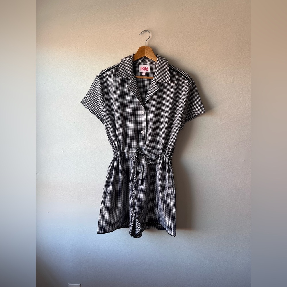 SOLID & STRIPED GINGHAM ROMPER WITH TIE WAIST 🖤🐄